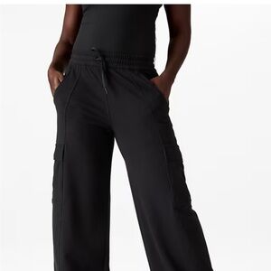 Athleta Black Wide-Leg Cargo Pants